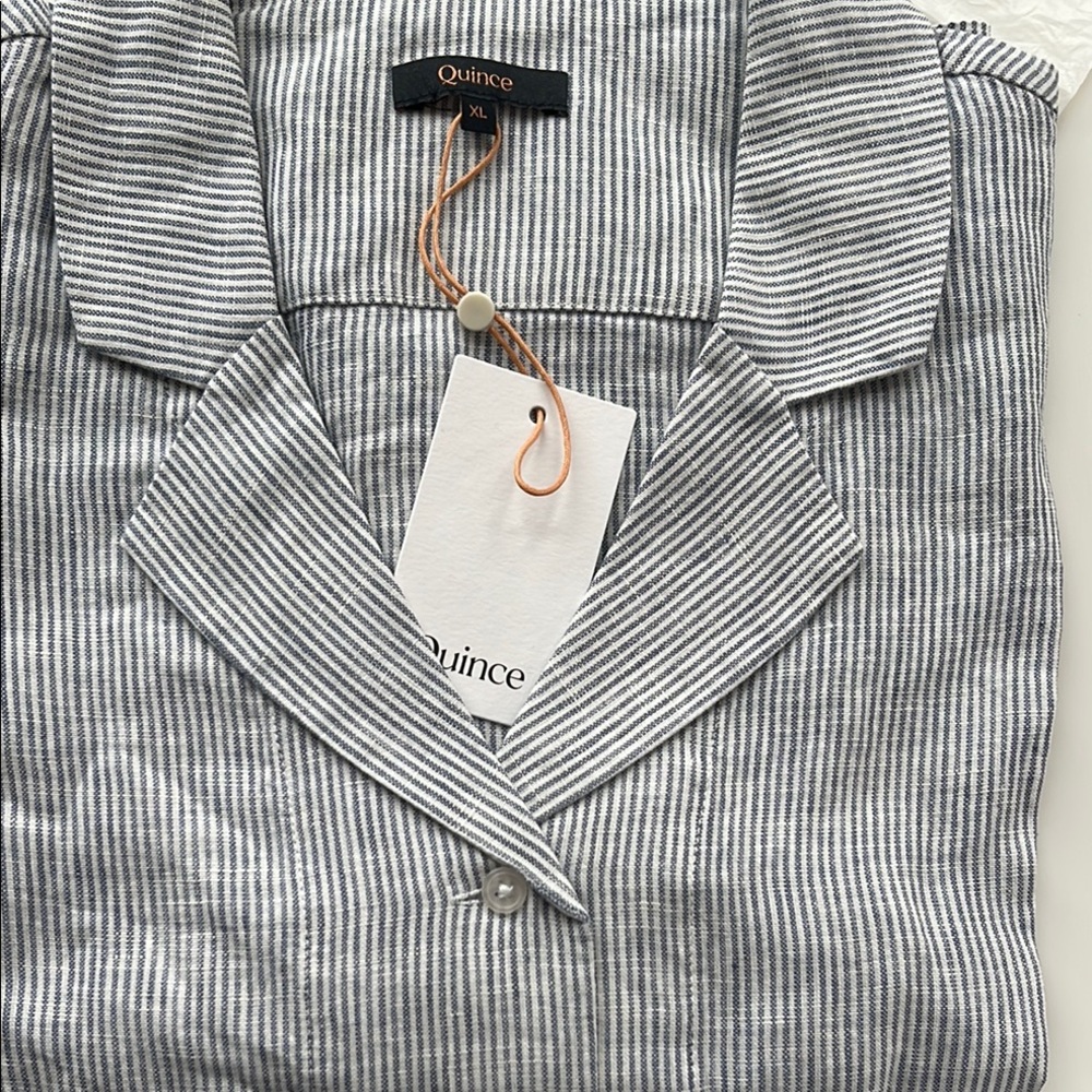 Quince Gray Striped Women’s Shirt